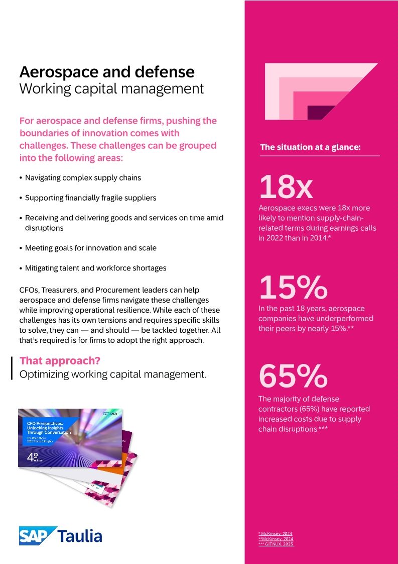 Optimizing working capital in Aerospace and Defence