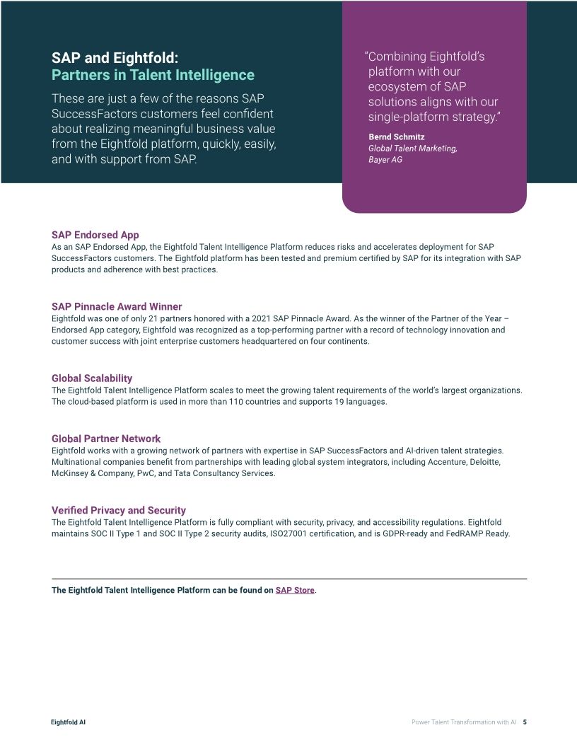 Power Talent Transformation with SAP and Eightfold