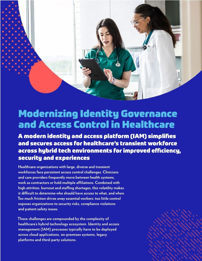 Modernizing Identity Governance and Access Control in Healthcare