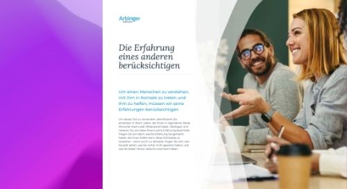 Die Erfahrung eines anderen ber&uuml;cksichtigen