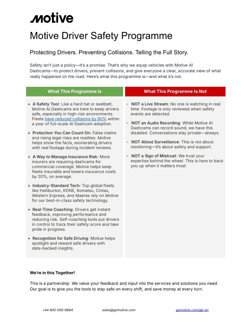 UK: Motive Driver Safety Programme