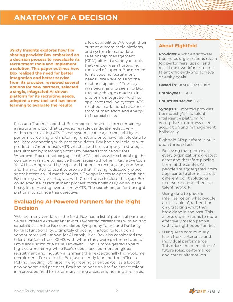 Box elects to leverage Eightfold’s AI-enabled talent acquisition solution to facilitate candidate rediscovery