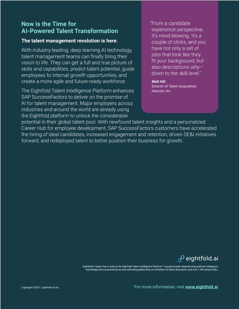 Power Talent Transformation with SAP and Eightfold