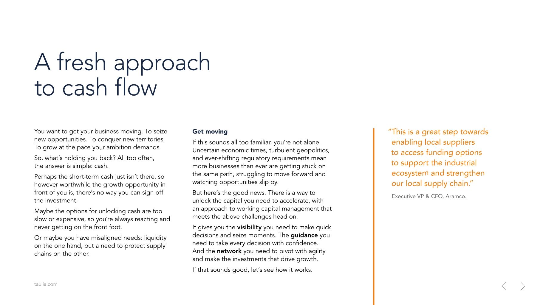 Ready when you are – How releasing your working capital gives you the freedom to move.