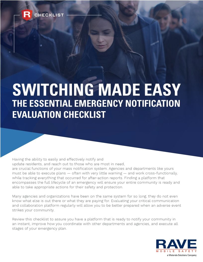 THE ESSENTIAL EMERGENCY NOTIFICATION EVALUATION CHECKLIST