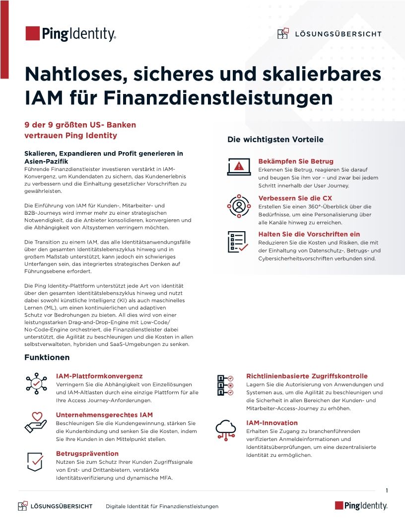 Nahtloses, sicheres und skalierbares IAM für Finanzdienstleistungen