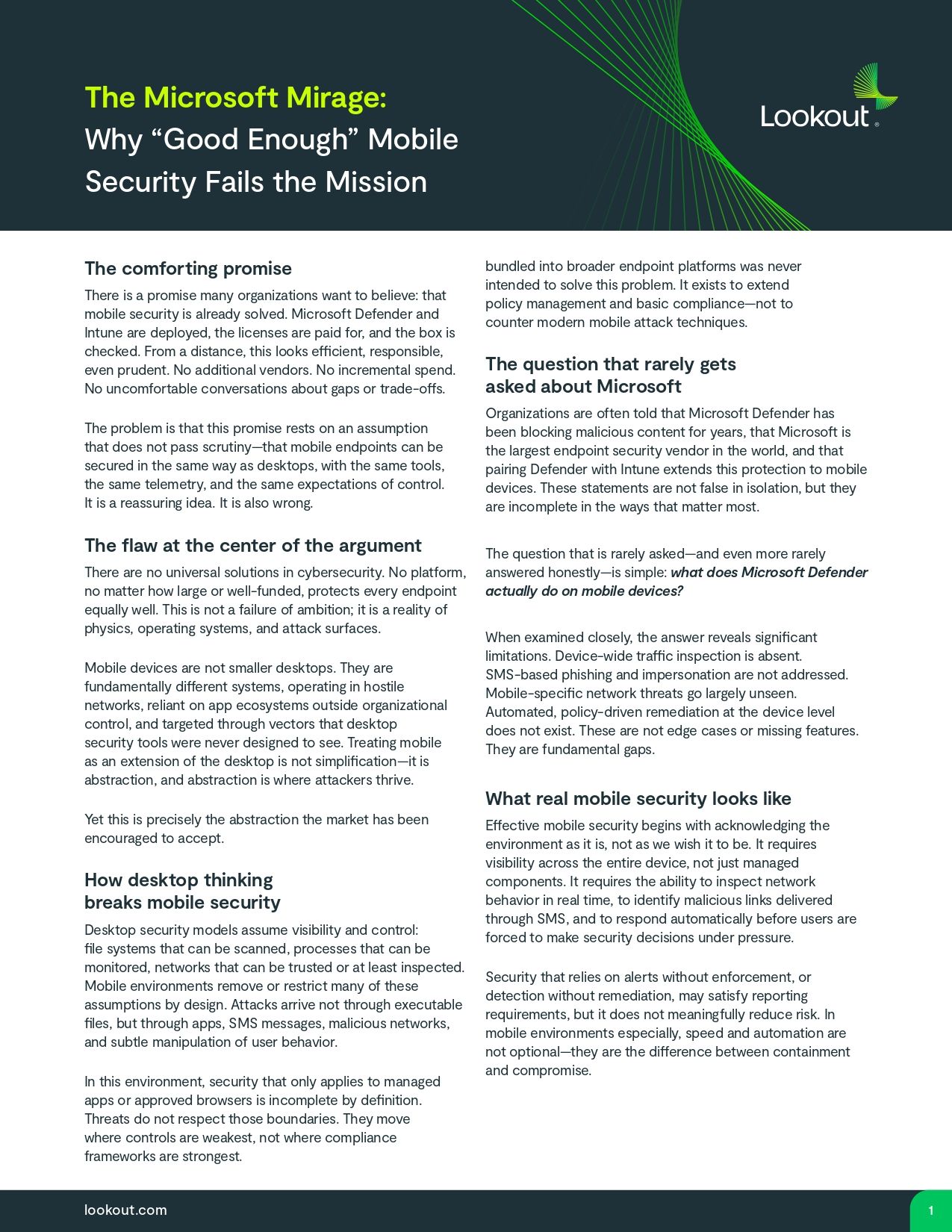 The Microsoft Mirage: Why &ldquo;Good Enough&rdquo; Mobile Security Fails the Mission
