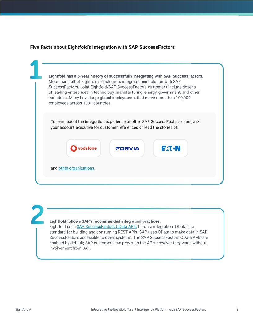 Integrating the Eightfold Talent Intelligence Platform with SAP SuccessFactors