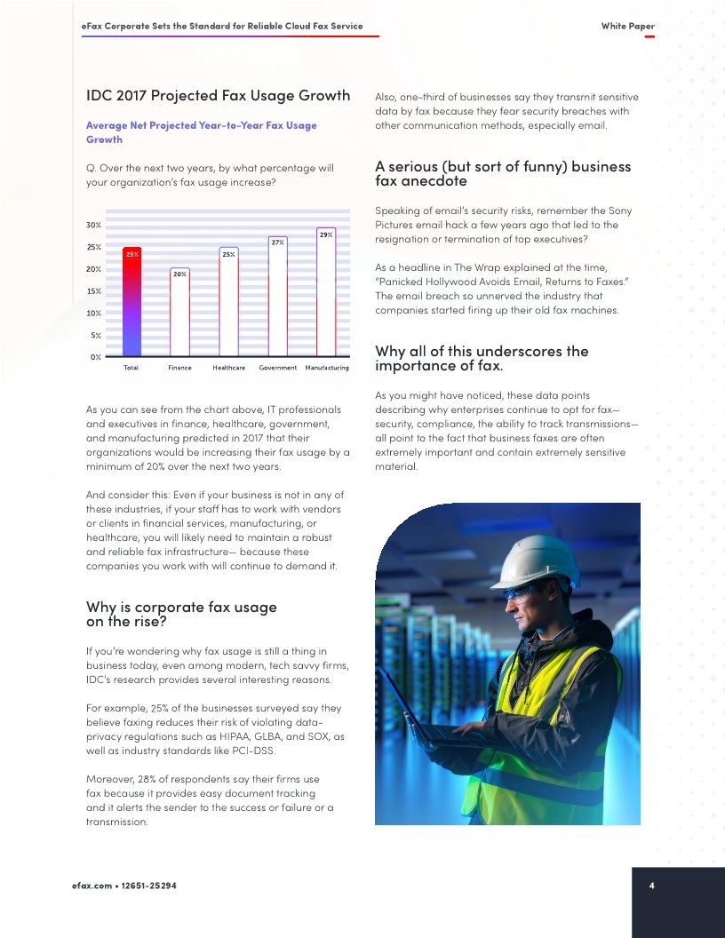 eFax Corporate Sets the Standard for Reliable Cloud Fax Service