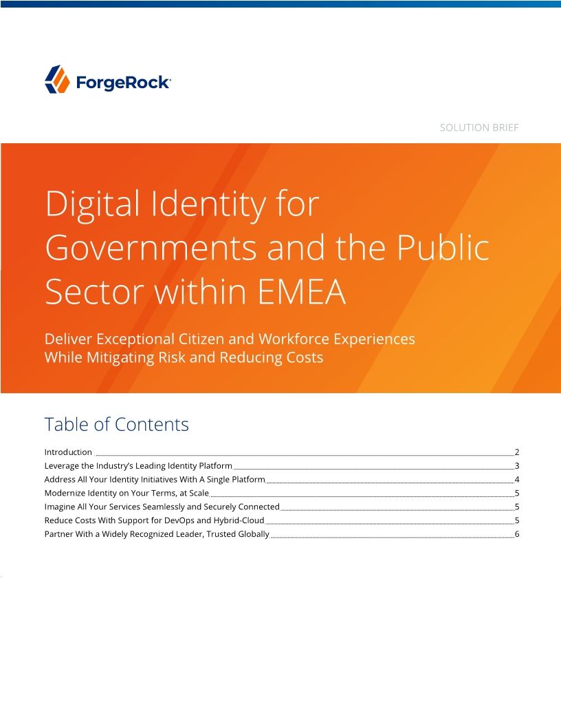 Digital Identity for Governments and the Public Sector within EMEA
