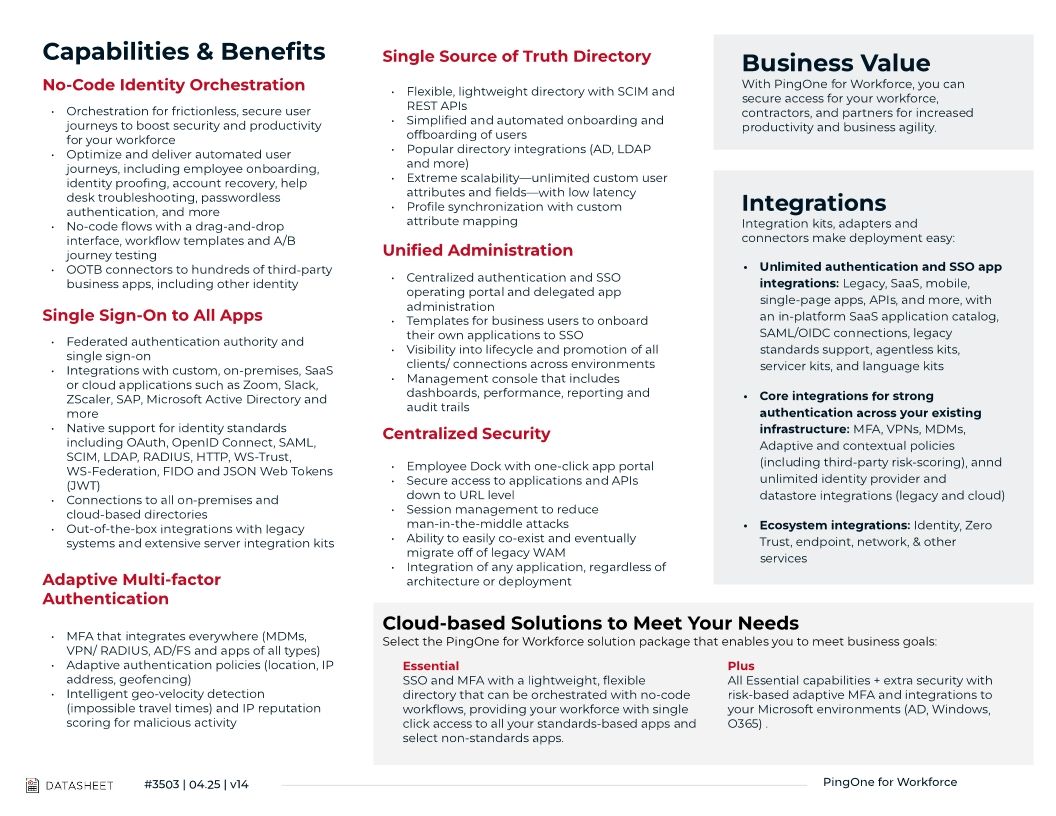 PingOne for Workforce