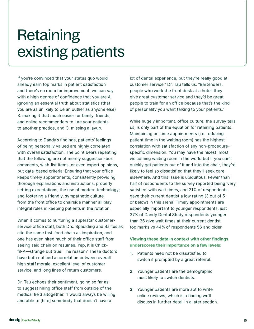 Dandy Dental Study Patient Experience