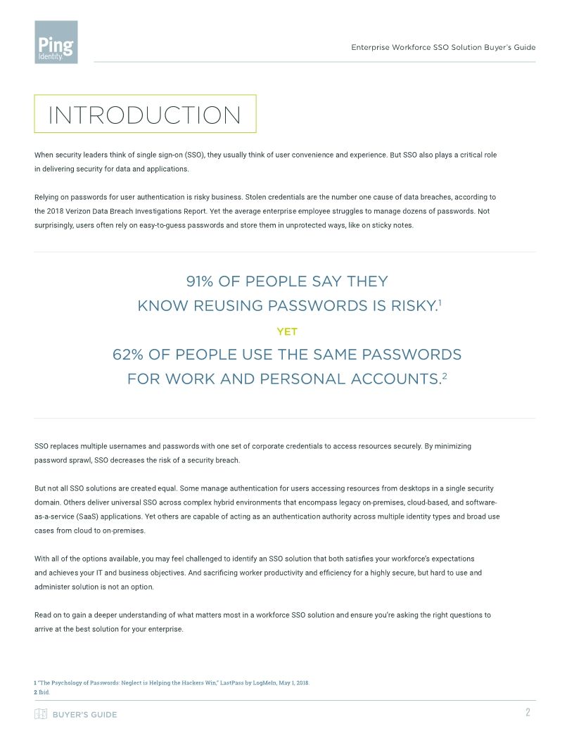 Enterprise Workforce SSO Solution Buyer’s Guide