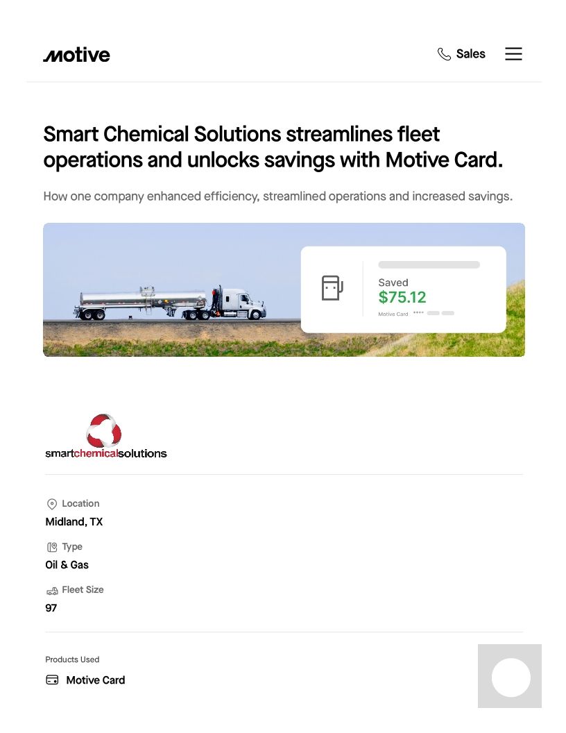 Smart Chemical Solutions x Motive