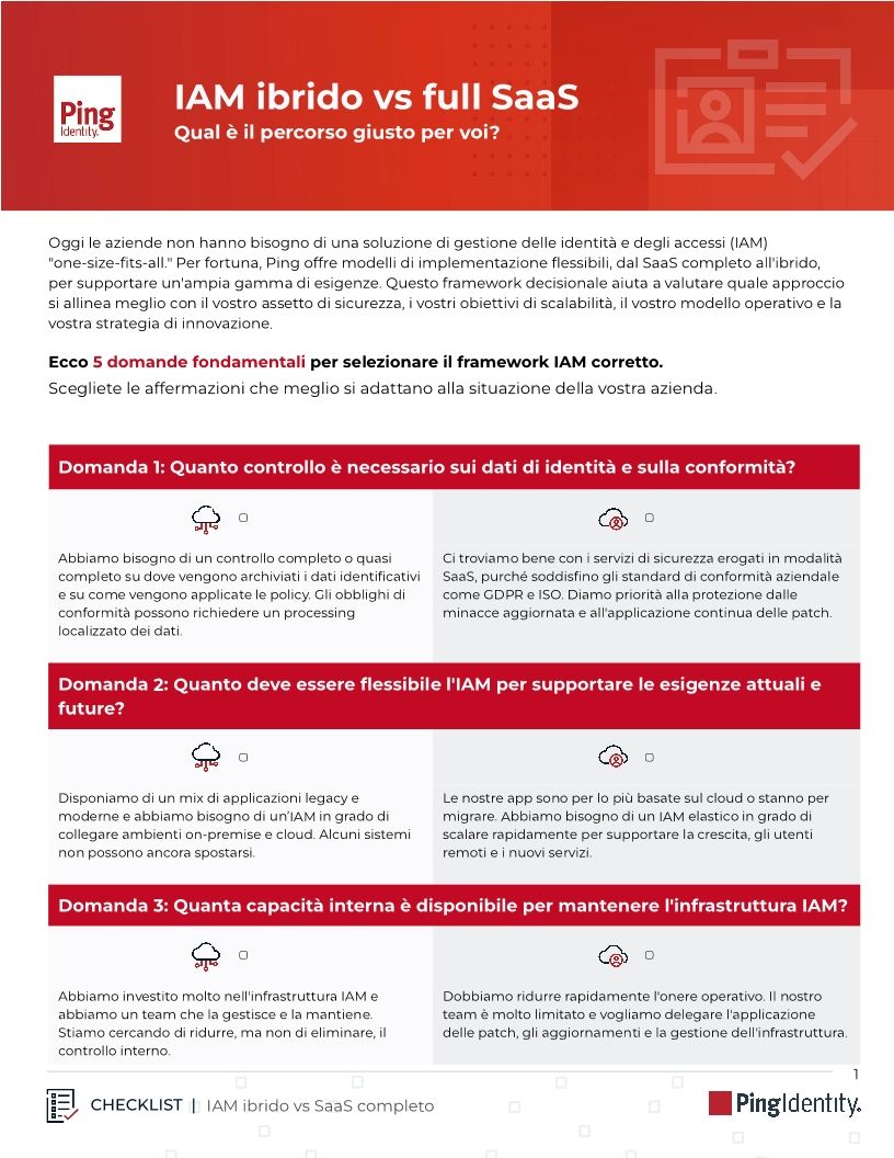 IAM ibrido vs full SaaS: Qual &egrave; il percorso giusto per voi?