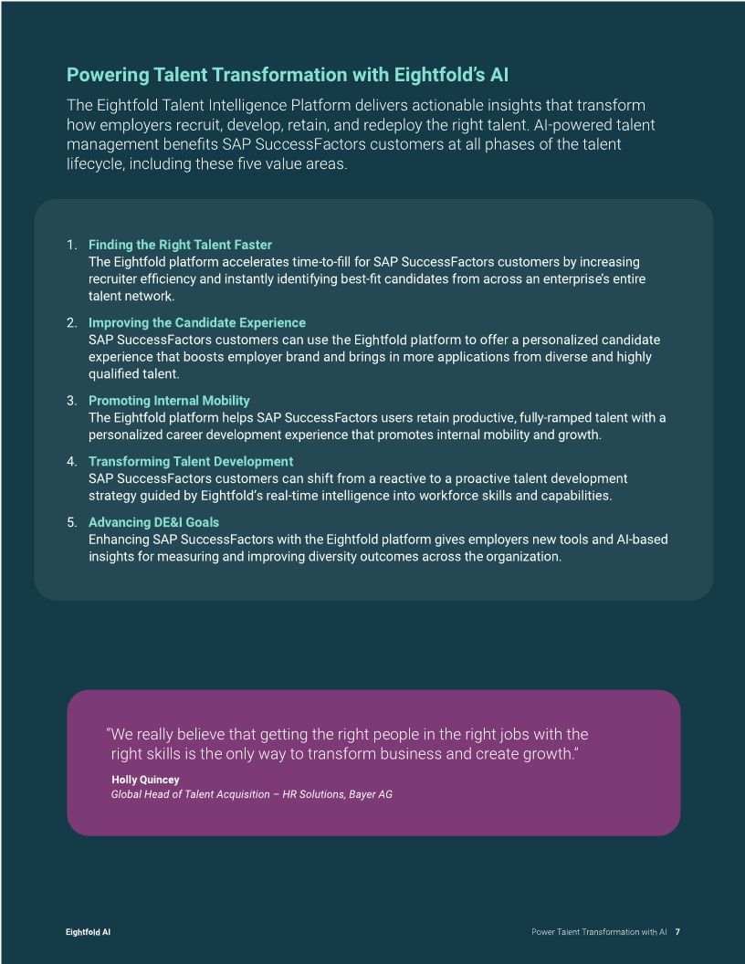 Power Talent Transformation with SAP and Eightfold
