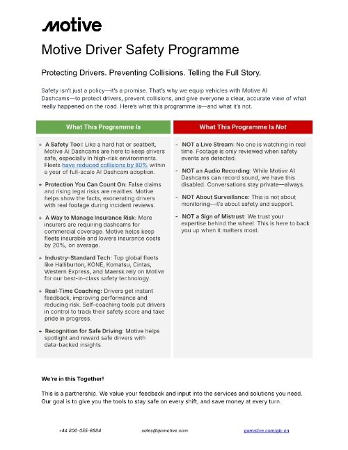UK: Motive Driver Safety Programme