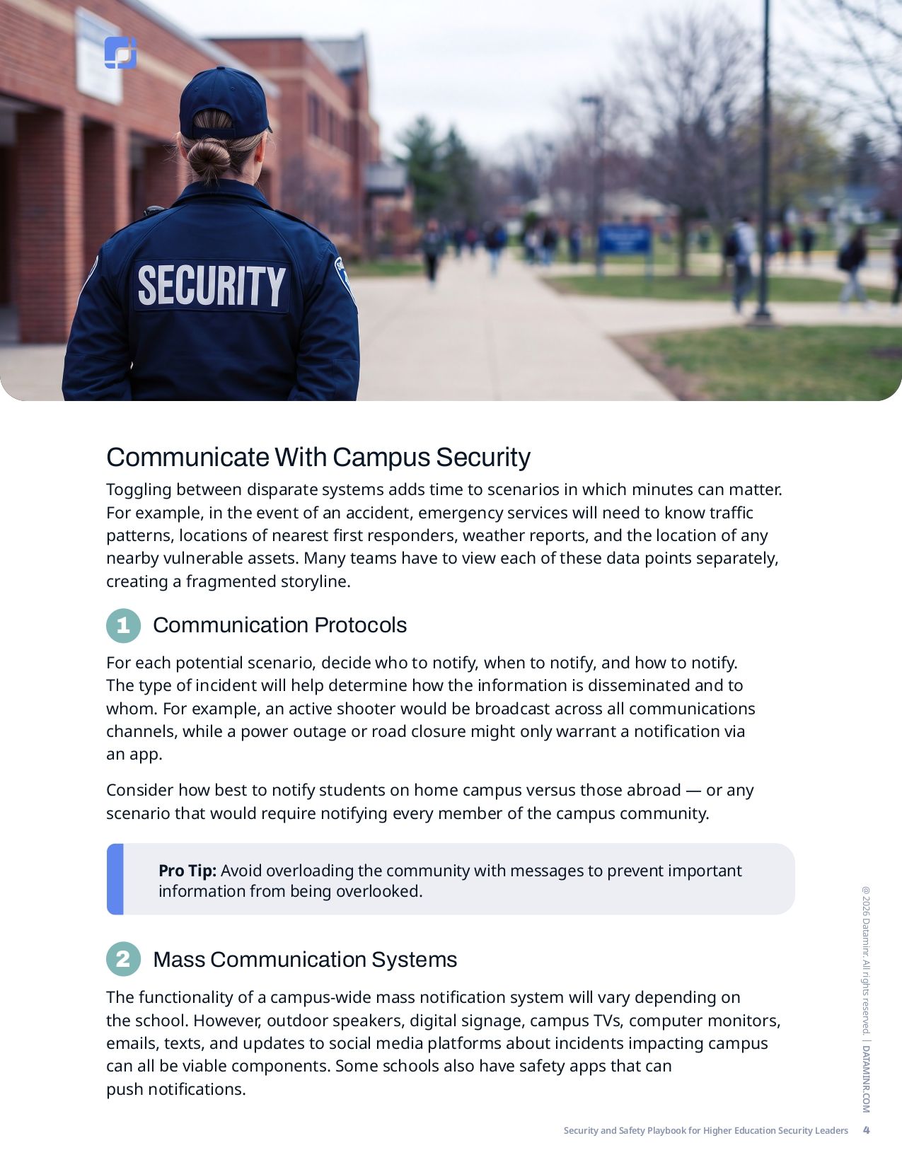 Security and Safety Playbook for Higher Education Security Leaders
