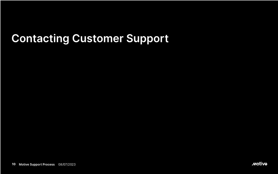 Motive Support Process Onboarding