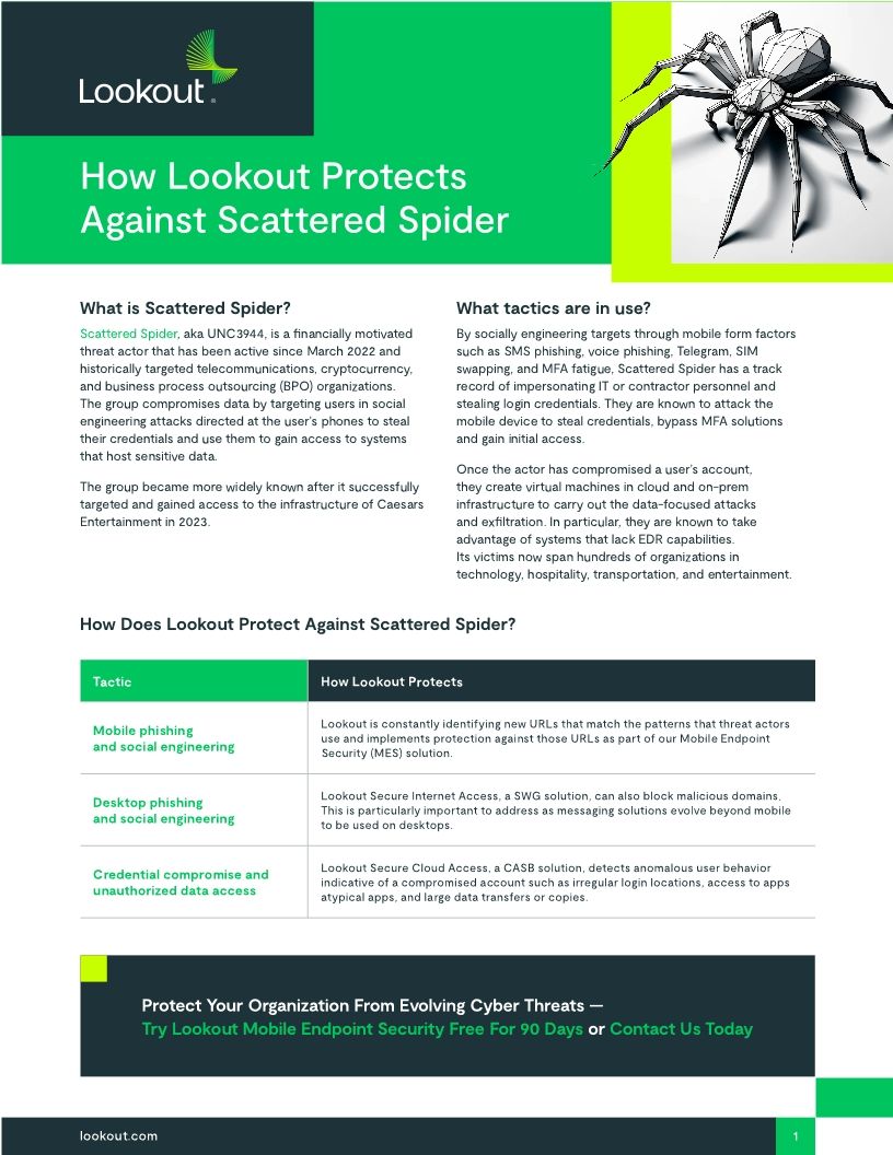 How Lookout Protects Against Scattered Spider