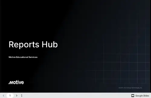 Motive Reports Hub - Training Deck
