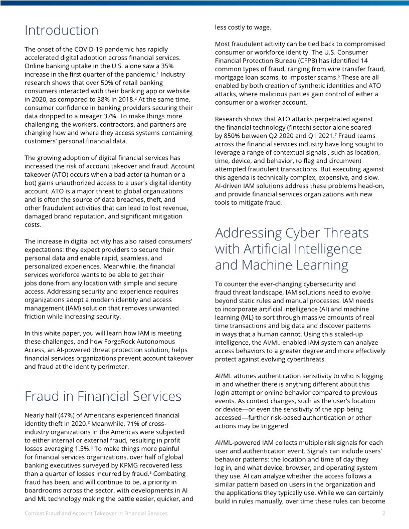 Combat Fraud and Account Takeover in Financial Services
