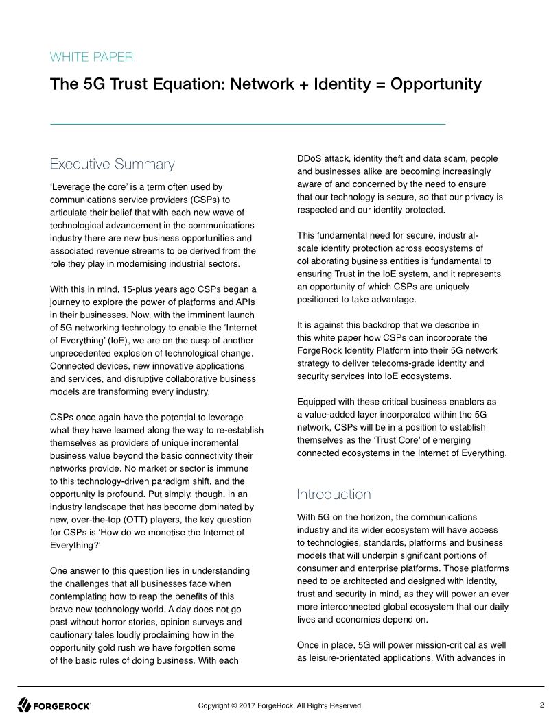 The 5G Trust Equation: Network + Identity = Opportunity