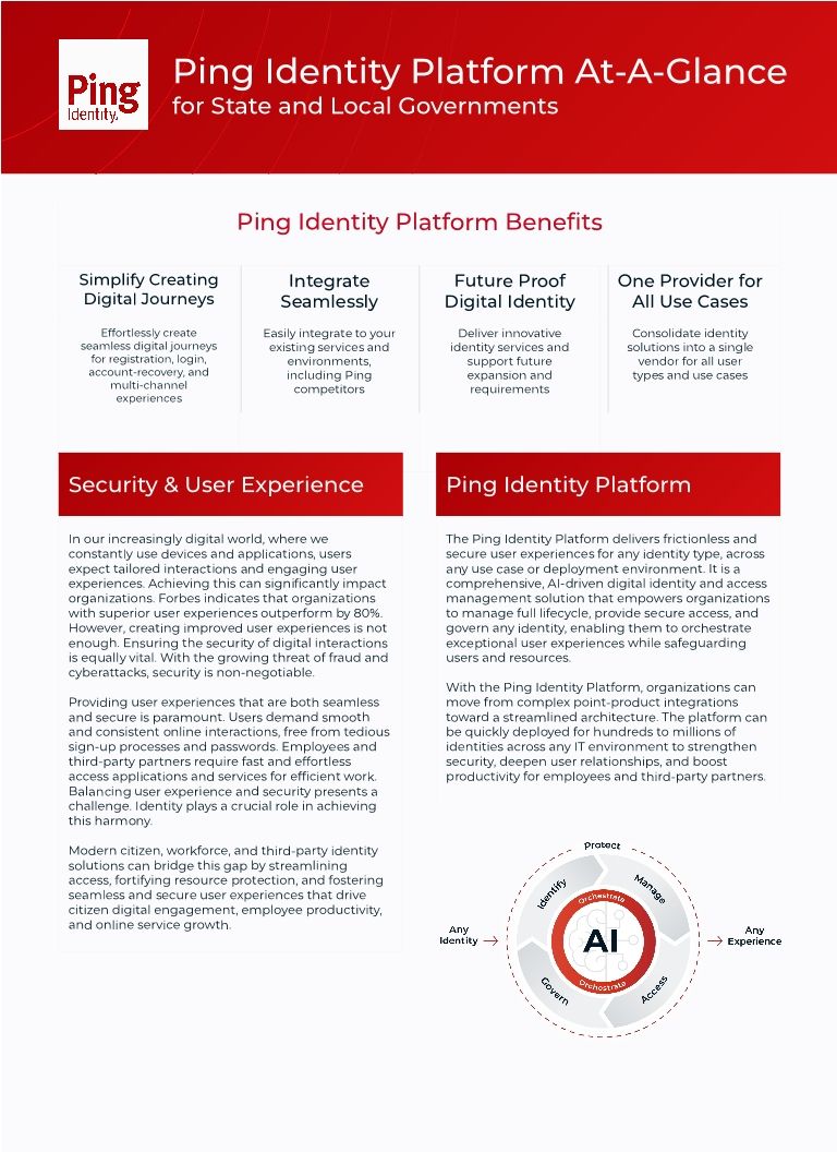 Ping Identity Platform At-A-Glance for State and Local Governments