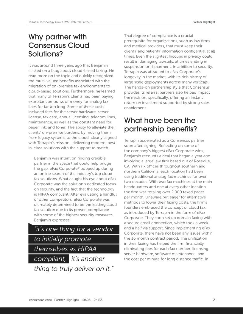 Partner Highlight: Terrapin Technology Group & eFax Corporate®