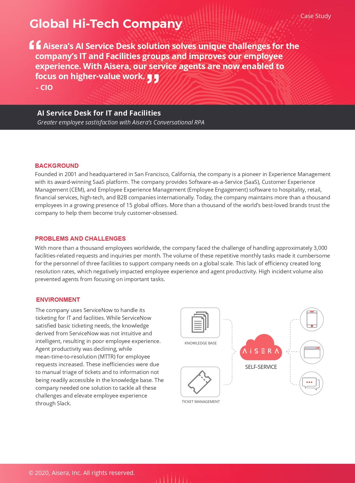 Hi-Tech Company Case Study | AI Service Desk