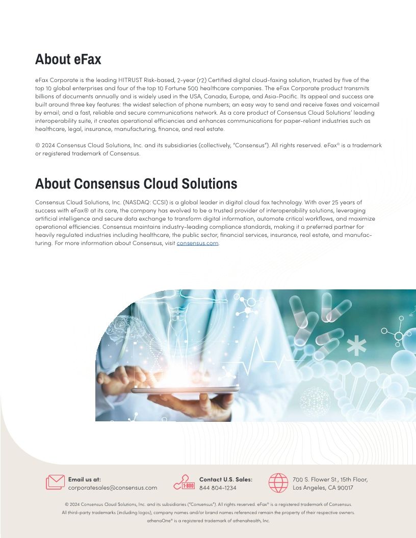 Streamline Communications with eFax® Integration with athenaOne®