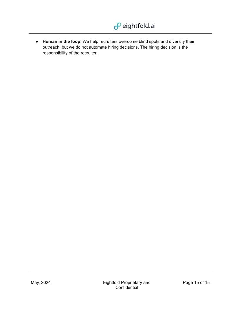 Eightfold Model Outcomes May 2024