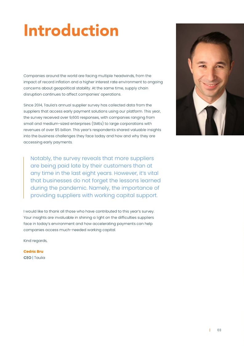 Taulia Supplier Survey 2023