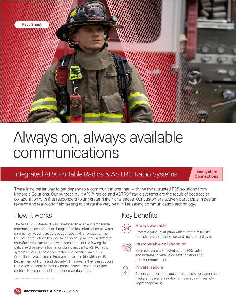ASTRO Radio Systems Fire Fact Sheet