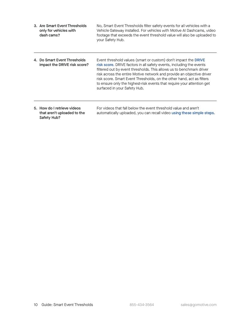 Smart Event Thresholds