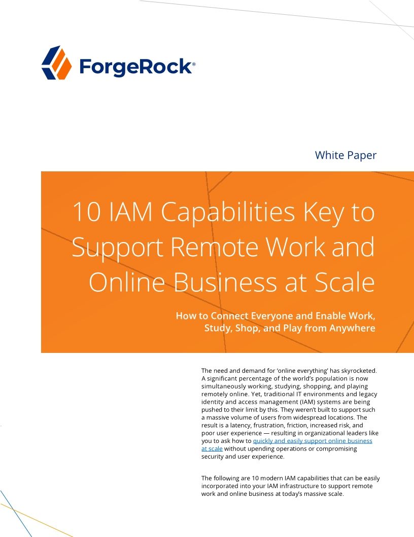 10 IAM Capabilities Key to Support Remote Work and Online Business at Scale