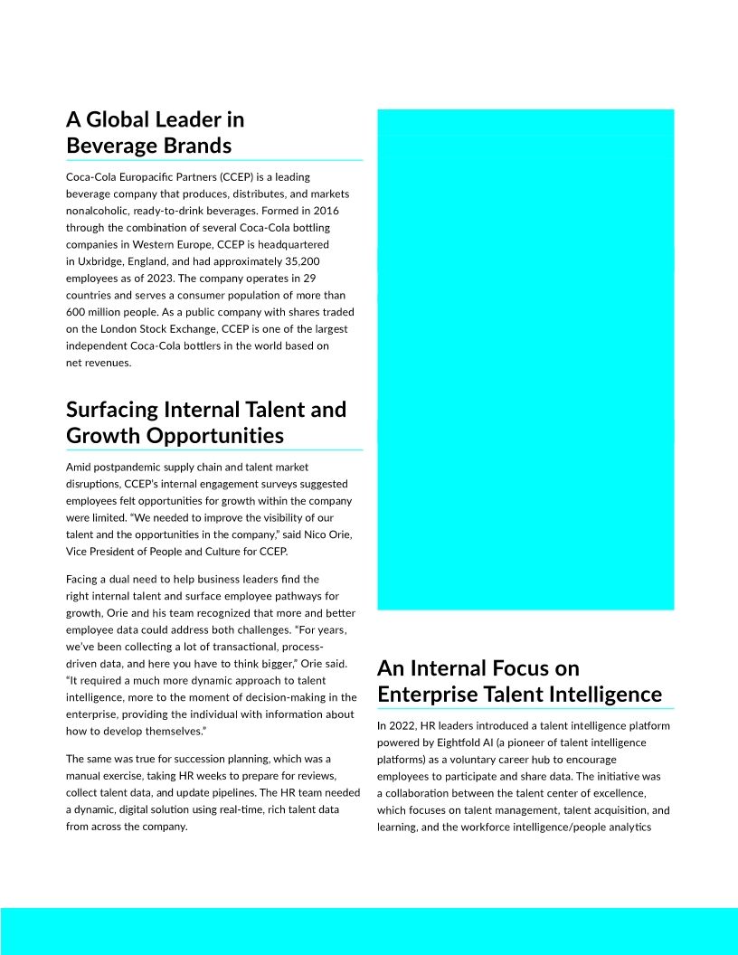 Coca-Cola Europacific Partners Addresses Skills Gaps with Enterprise Talent Intelligence