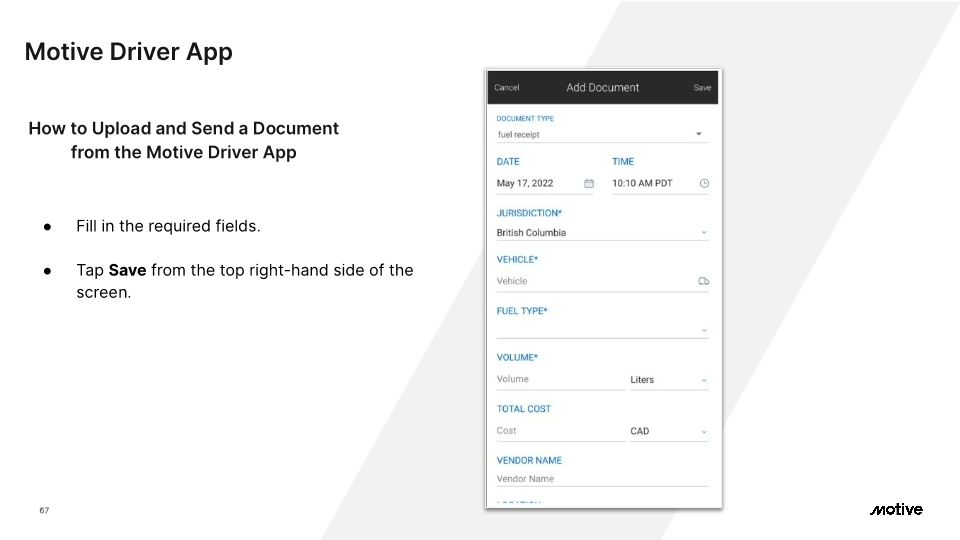 Motive Driver App - Cx Onboarding