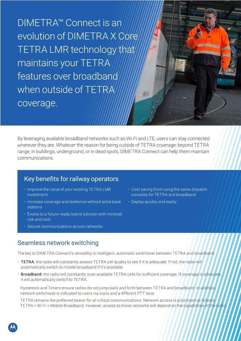 Solution guide for DIMETRA X Core end users - Rail Transport