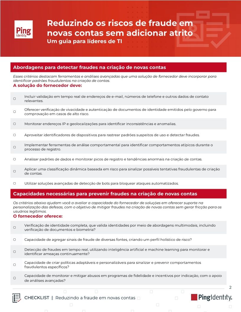 Reduzindo os riscos de fraude em novas contas sem adicionar atrito: Um guia para líderes de TI