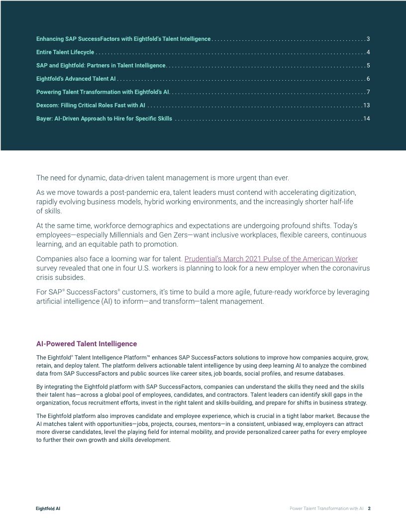 Power Talent Transformation with SAP and Eightfold