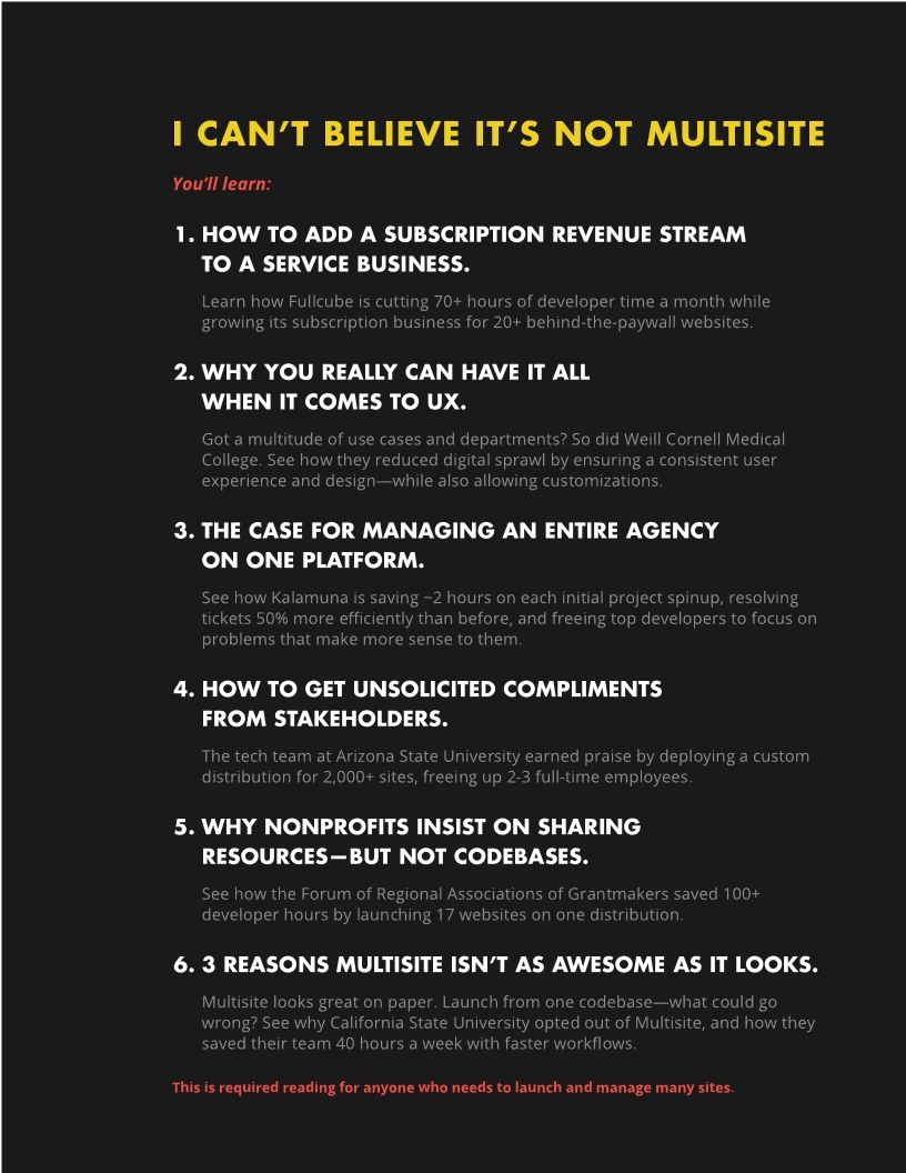 I Can’t Believe It’s Not Multisite!