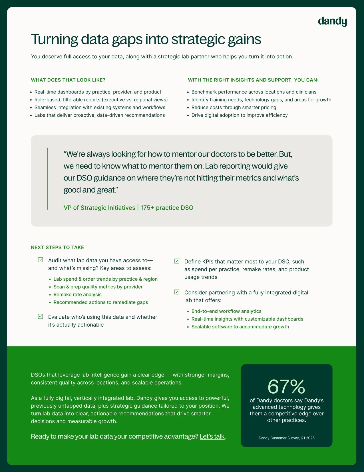 A DSO&rsquo;s hidden competitive advantage is their lab data