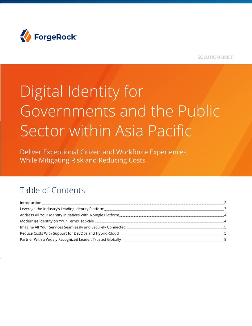 Digital Identity for Governments and the Public Sector within Asia Pacific