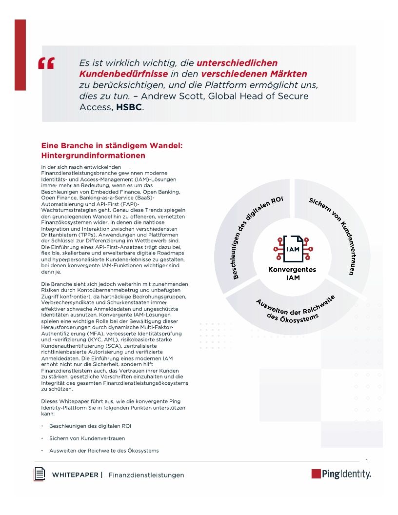 Nutzen Sie die Leistungsfähigkeit von nahtloser, sicherer und skalierbarer digitaler Identität für Finanzdienstleistungen