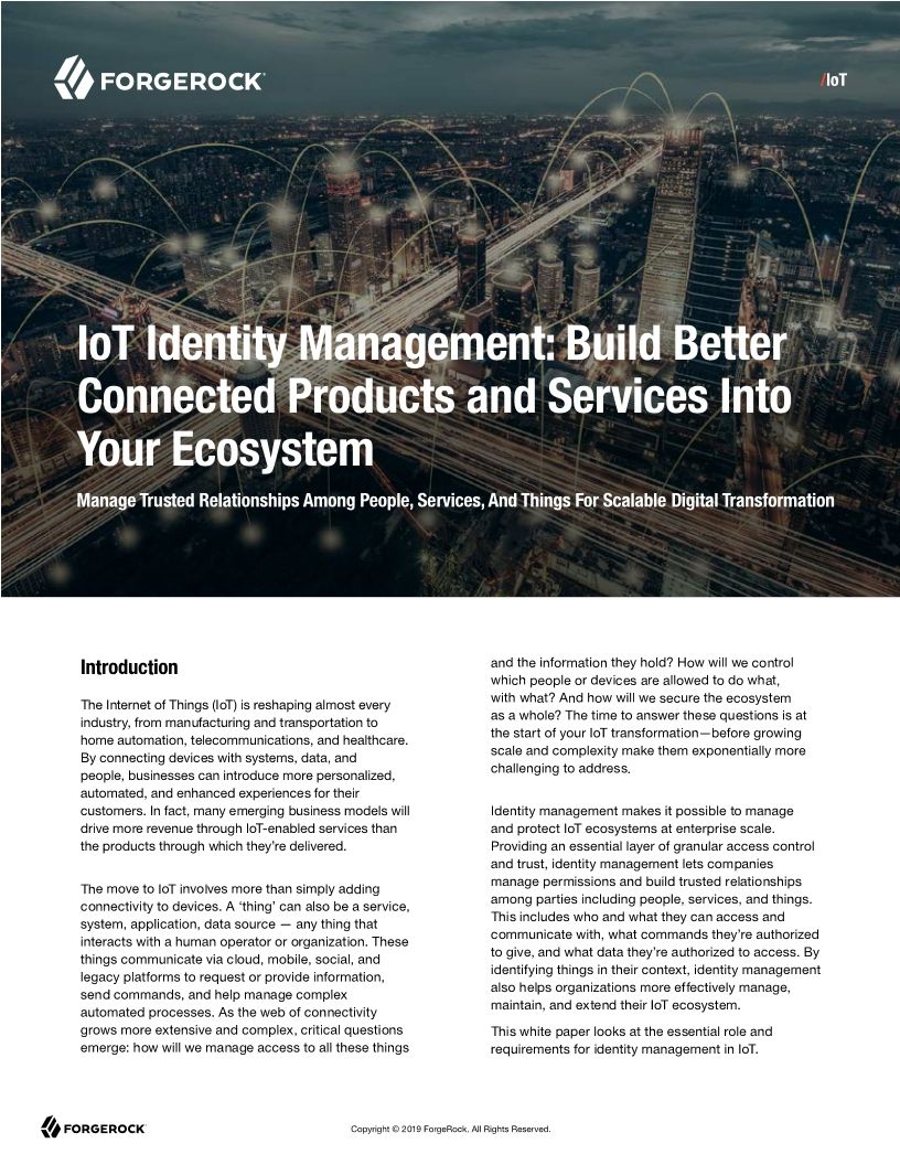 IoT Identity Management: Build Better Connected Products and Services Into Your Ecosystem