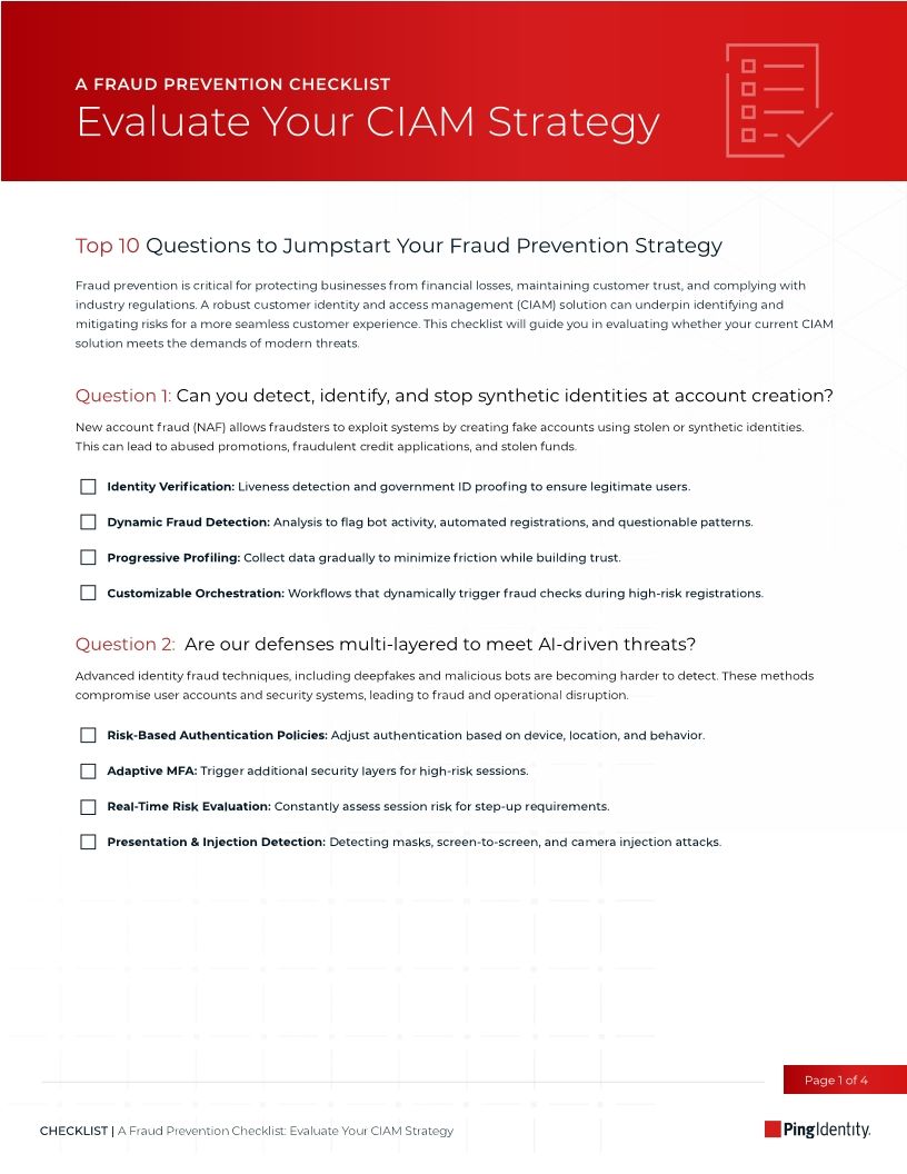 A Fraud Prevention Checklist: Evaluate Your CIAM Strategy