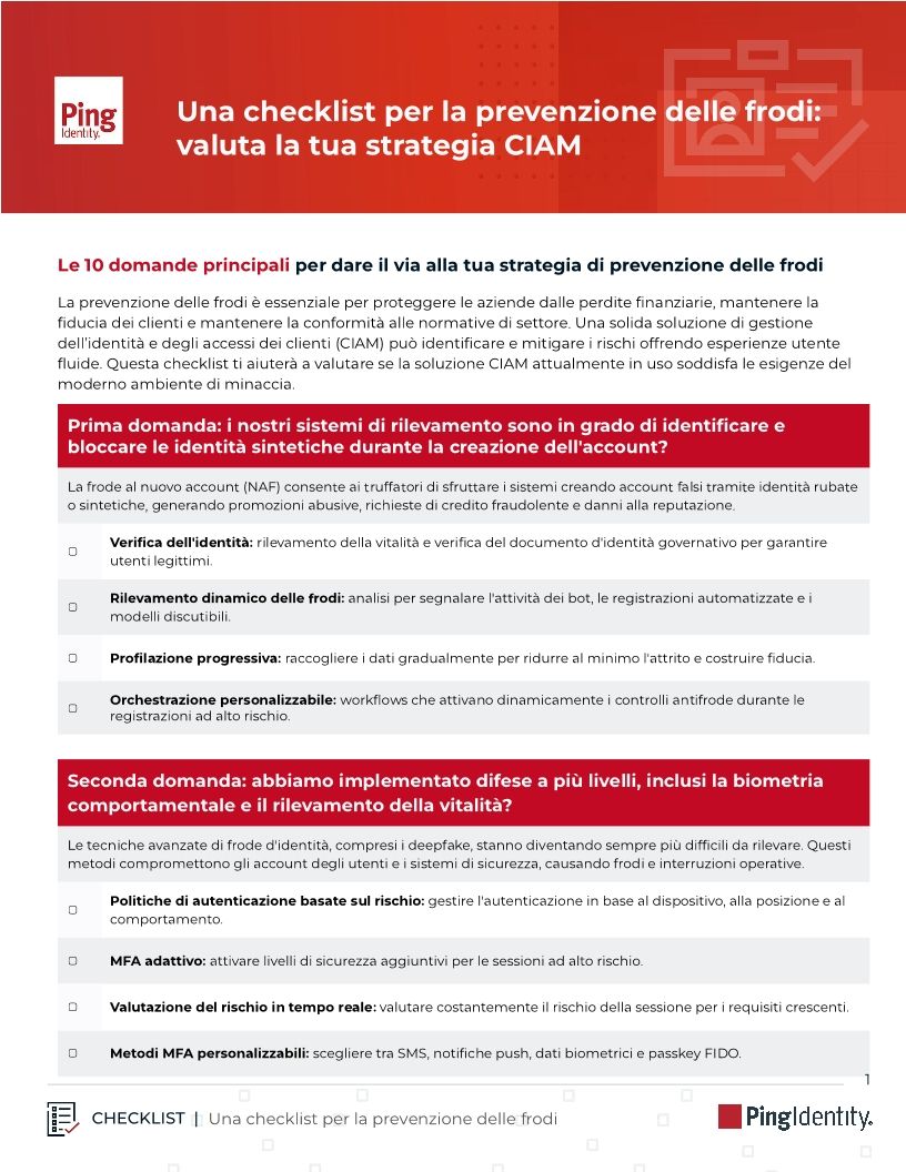Una checklist per la prevenzione delle frodi: Valuti la Sua strategia CIAM