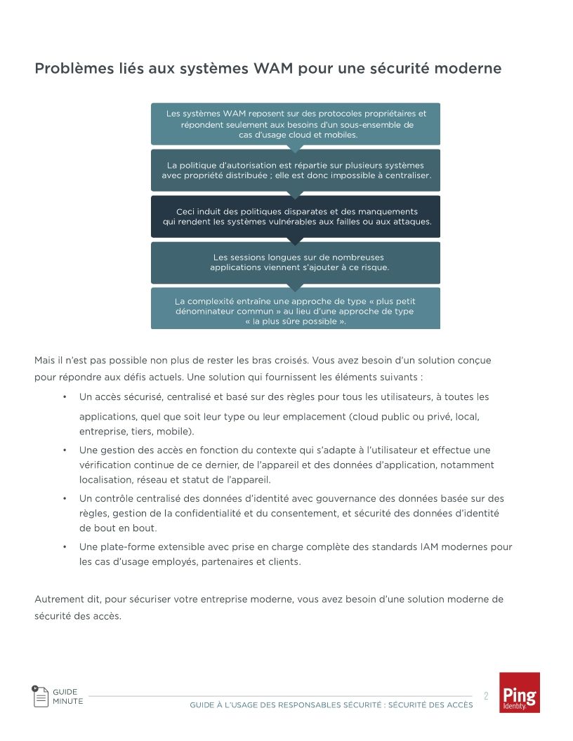 Guide du responsable de la sécurité sur la sécurité d'accès