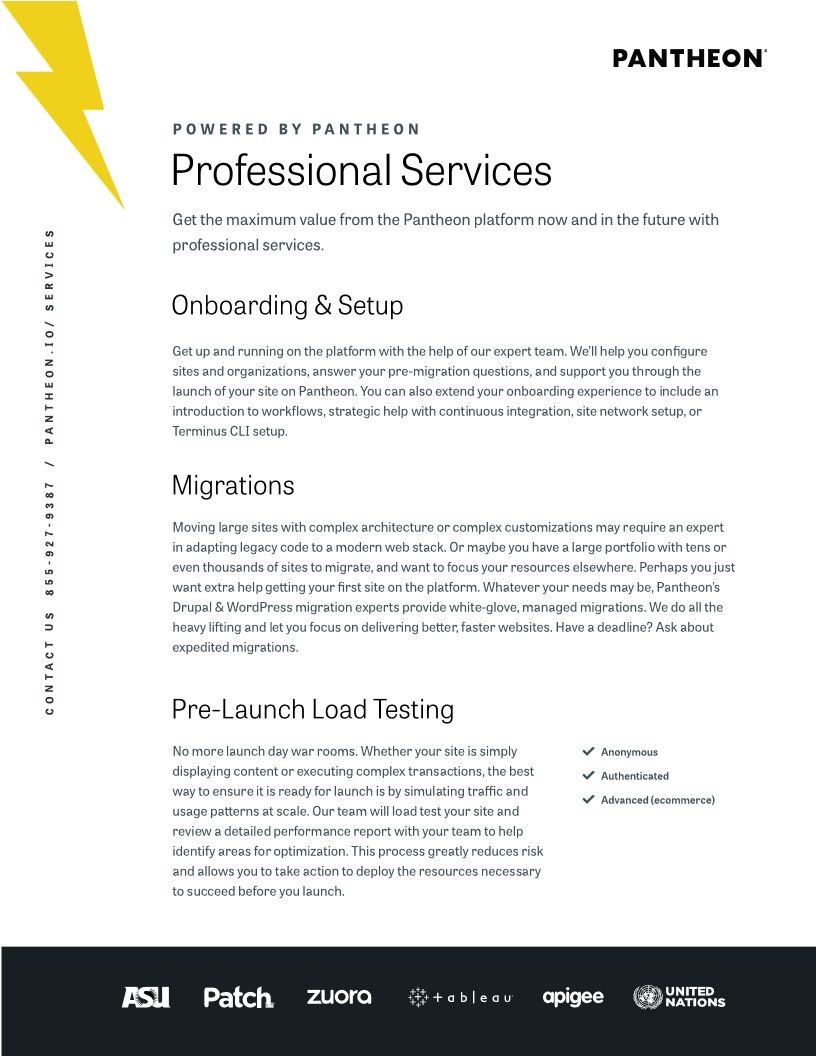 Pantheon Professional Services Datasheet